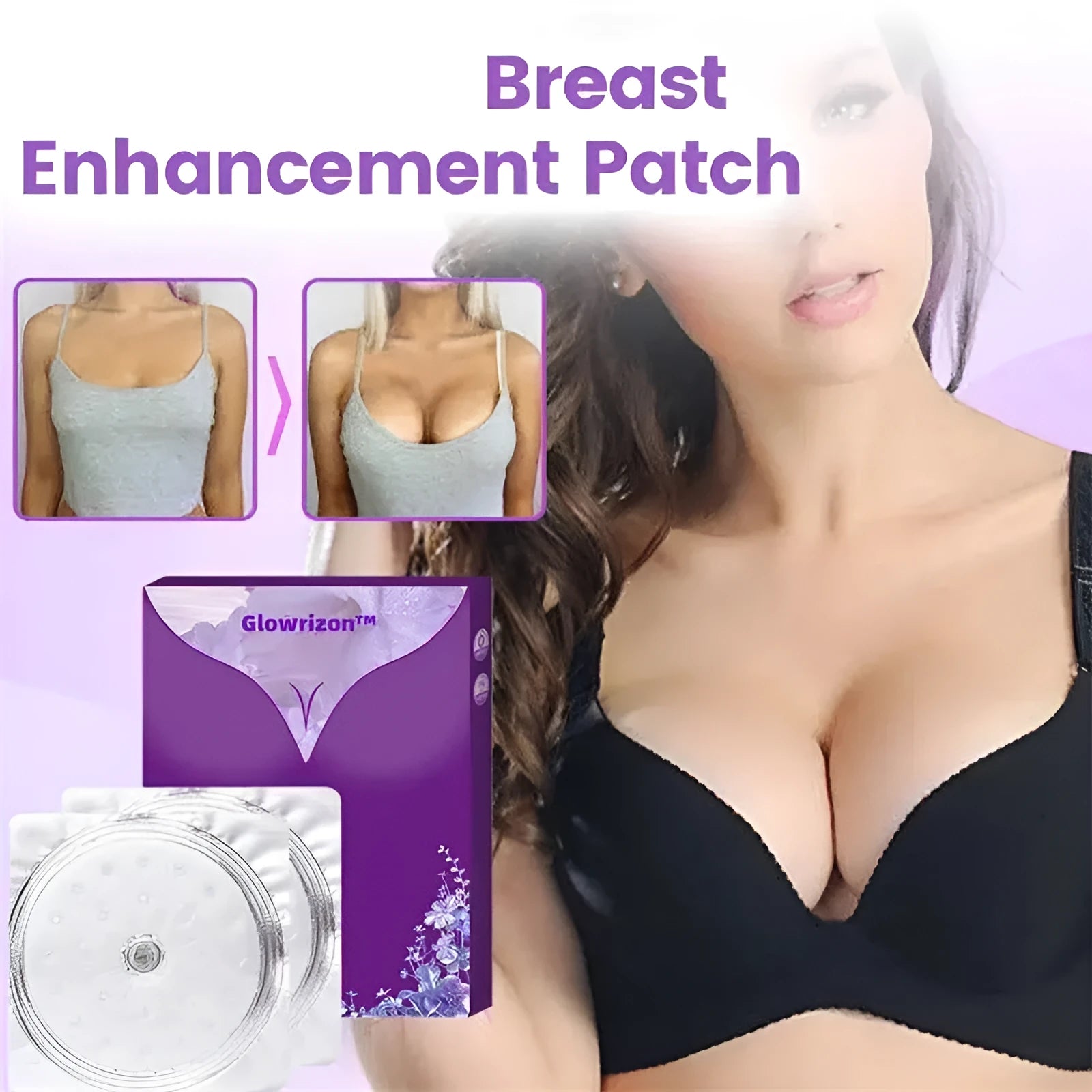 White adhesive chest patch for body tightening breast enhancement