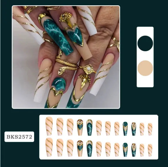 Ballet wave line design nail stickers with jelly glue adhesive in decorative packaging