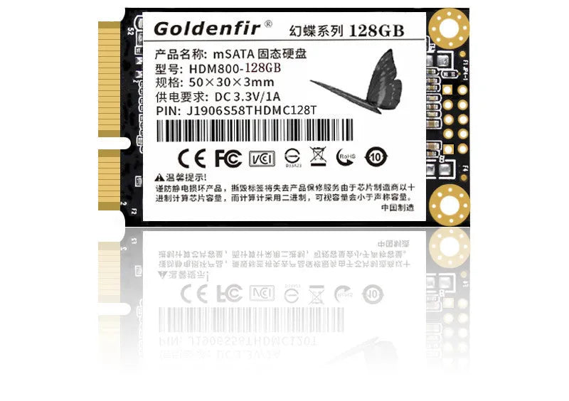 512GB mSATA solid state drive HDM800 model in compact 30x50x3mm form factor