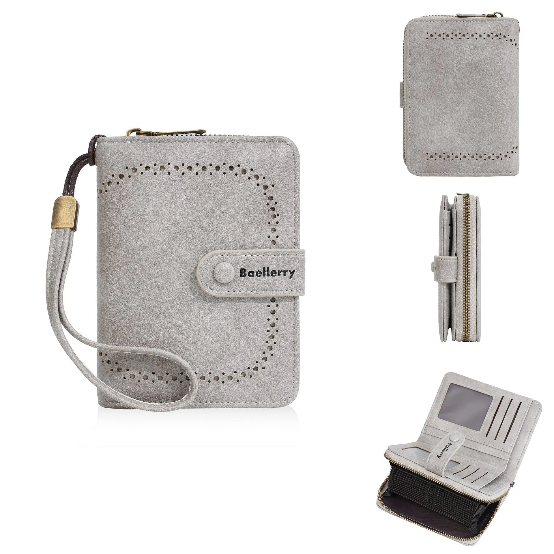 Women's PU leather zip coin purse with integrated card storage in multiple colour options