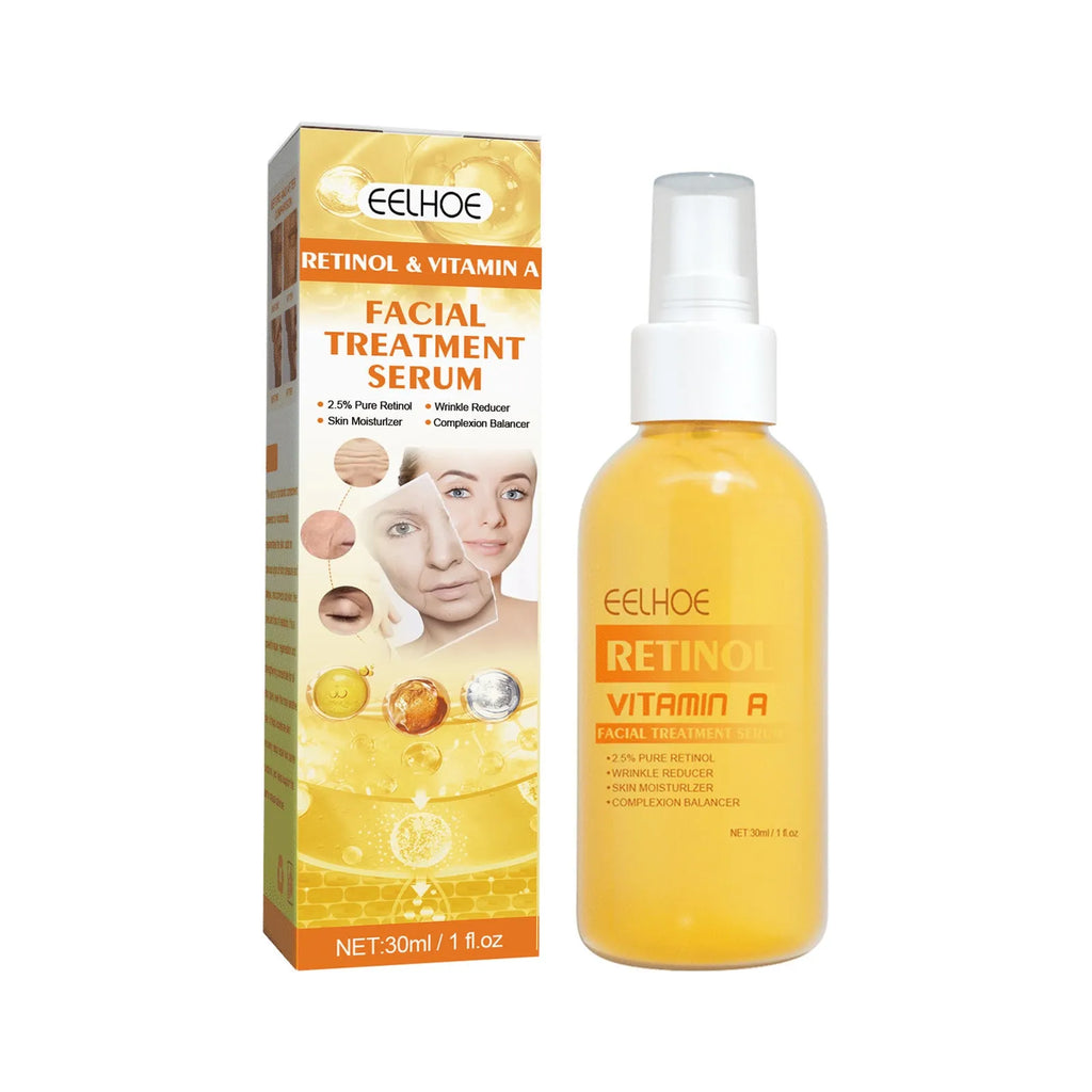 Retinol anti-wrinkle essence spray 30ml in boxed packaging for facial fine lines treatment
