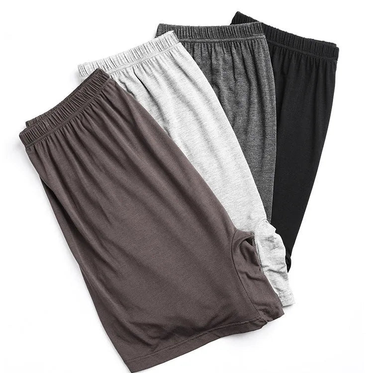 Men's high-waist boxers in solid colours including black, brown, grey and blue modal fabric