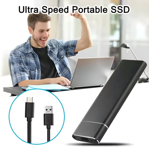 6TB ultra-thin metal external hard disk with data cable and power supply, in choice of five colours.