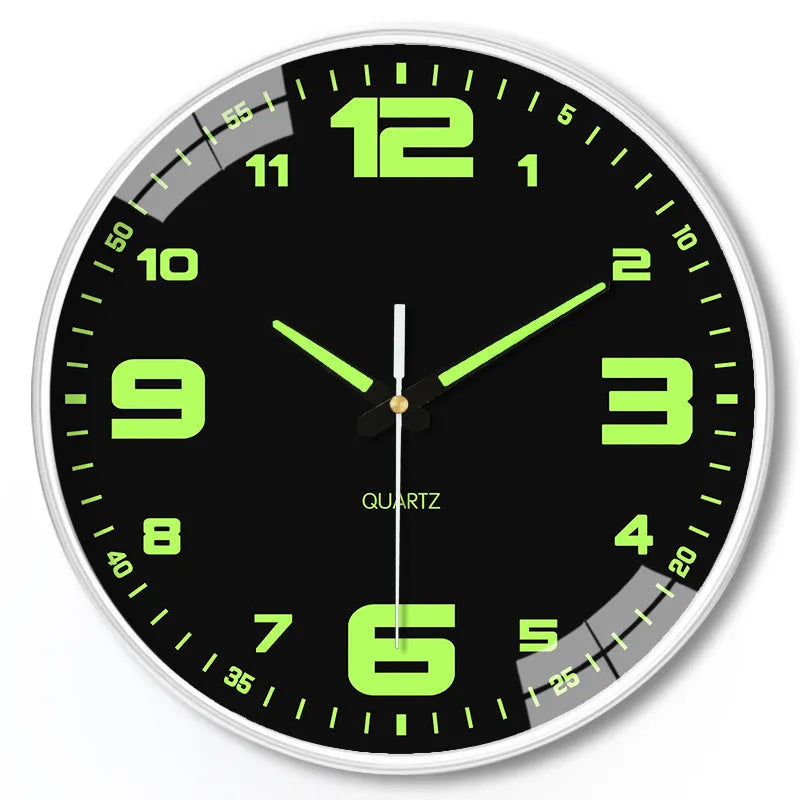 8 inch 20cm luminous wall clock in modern style with plastic construction