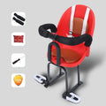 Front baby scooter safety seat with high carbon steel frame in white, red, or black