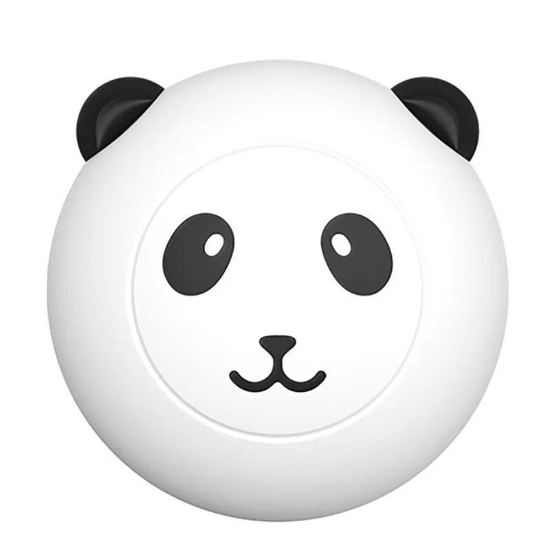 Panda-shaped silicone pet shower brush with soft bristles for dog and cat bath time.