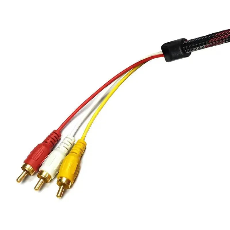 1.5 metre HDMI to AV15 composite RCA adapter cable with male HDMI and female RCA connectors