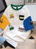 Men's loose fit casual t-shirt with printed letter design in a colour mix option.