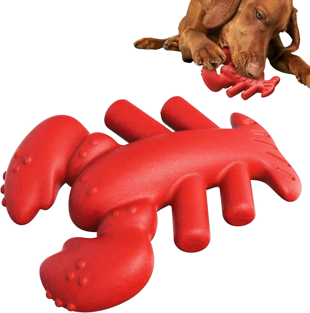Red hard material dog chew toy for large aggressive chewers measuring 170×132×57 mm