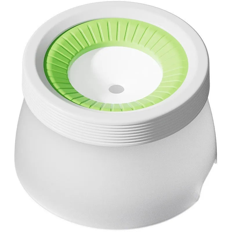 Green suspended pet water bowl and plate for dogs and cats