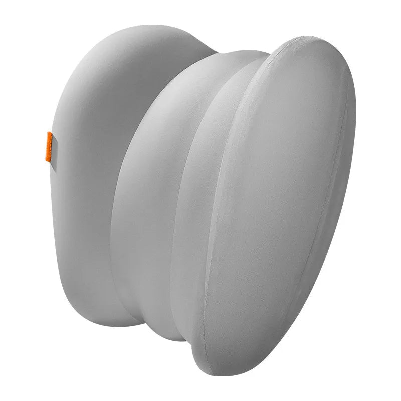 Car head pillow and lumbar support pillow set with memory foam filling in grey or orange colour options