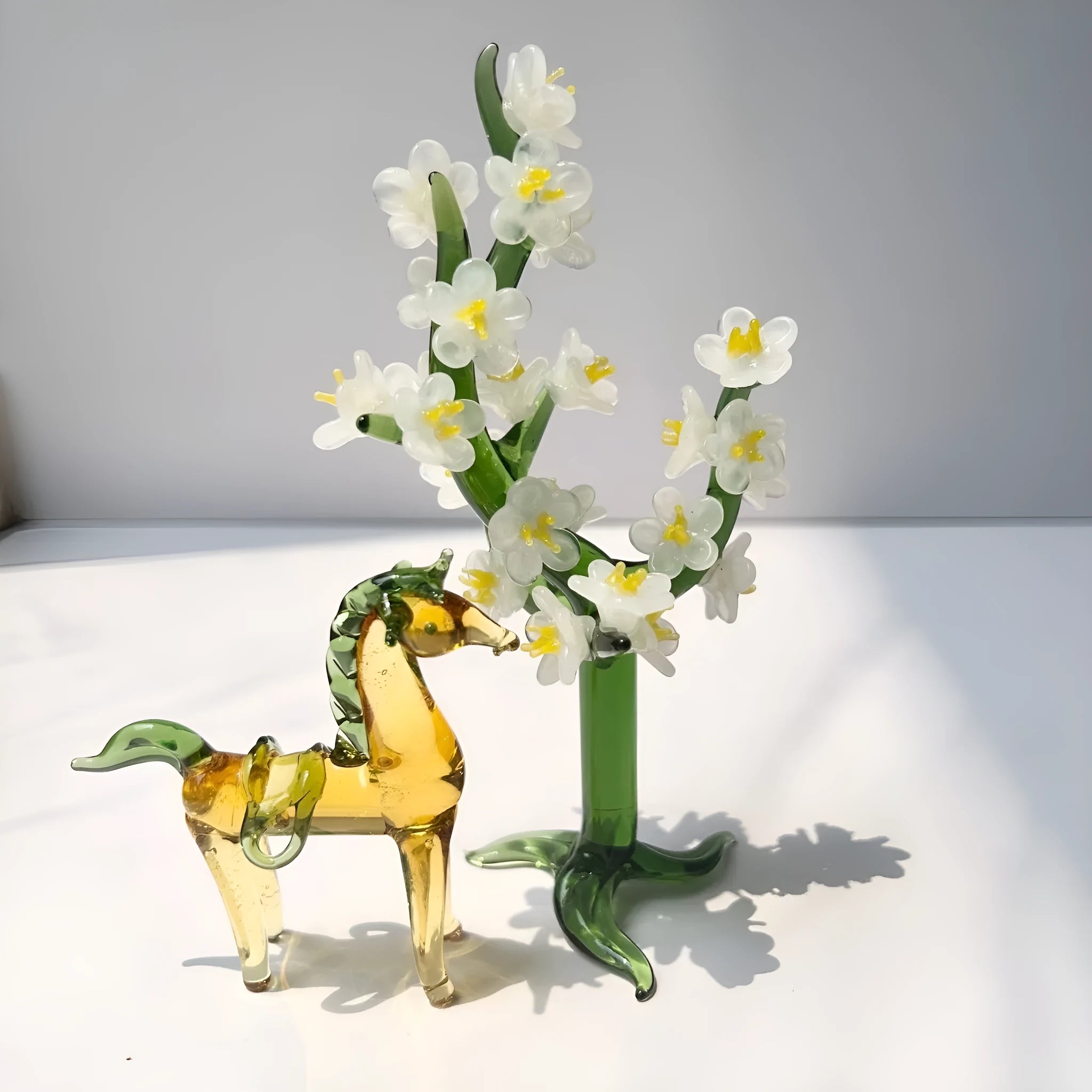 Glazed ceramic horse figurine office decoration in modern simplicity style