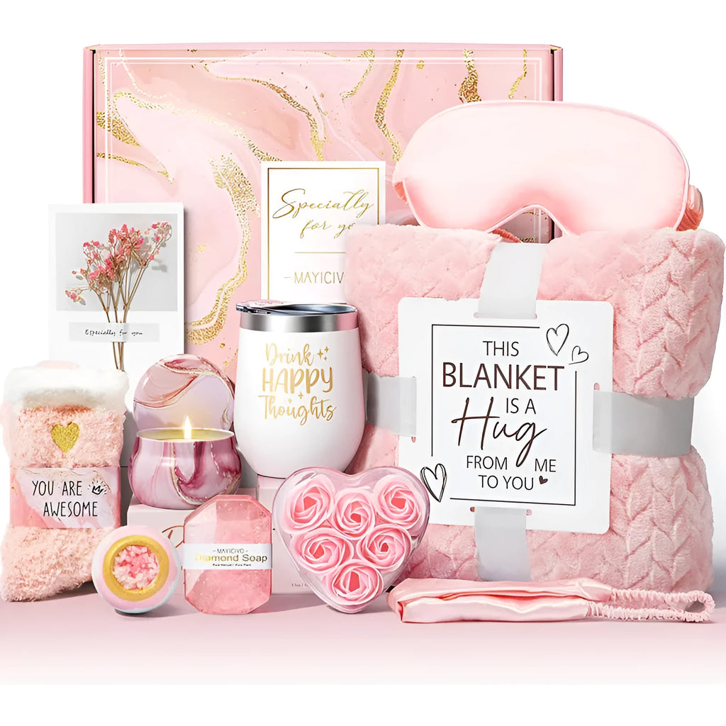 Aromatherapy candle soap bath gift set in a plastic storage box with modern simplicity style