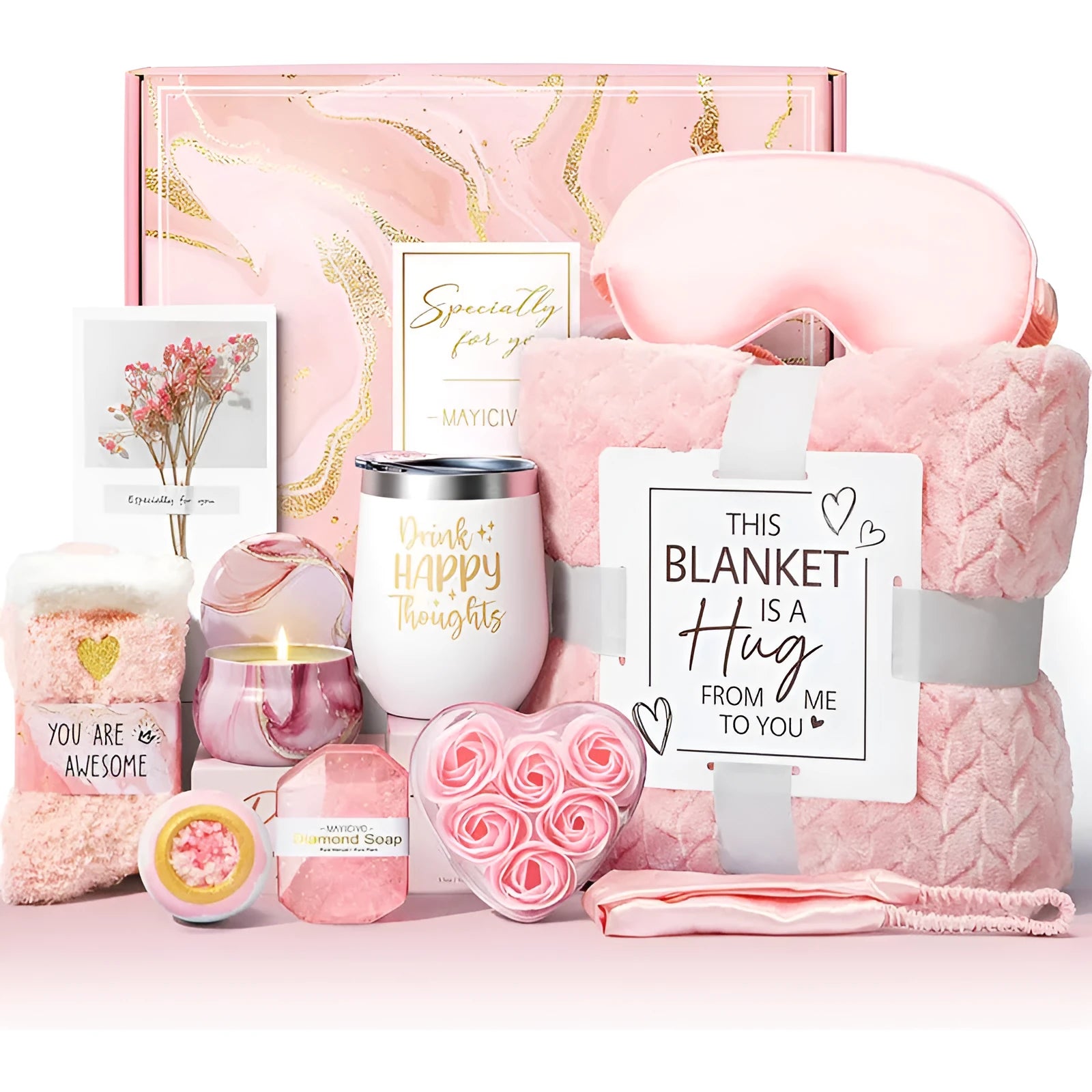 Aromatherapy candle soap bath gift set in a plastic storage box with modern simplicity style