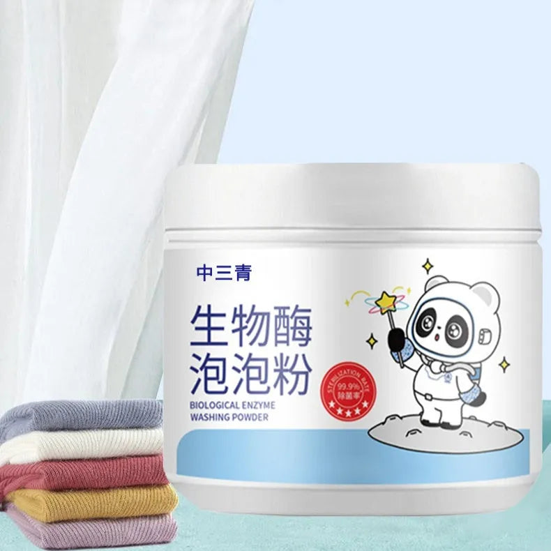 Bottle of biological enzyme bubble powder laundry detergent for down jackets and wool