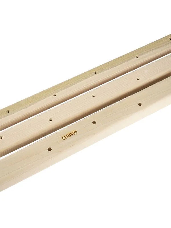 Three wooden grip strength training boards showing 12cm, 40cm, and 50cm sizes with thickness variations