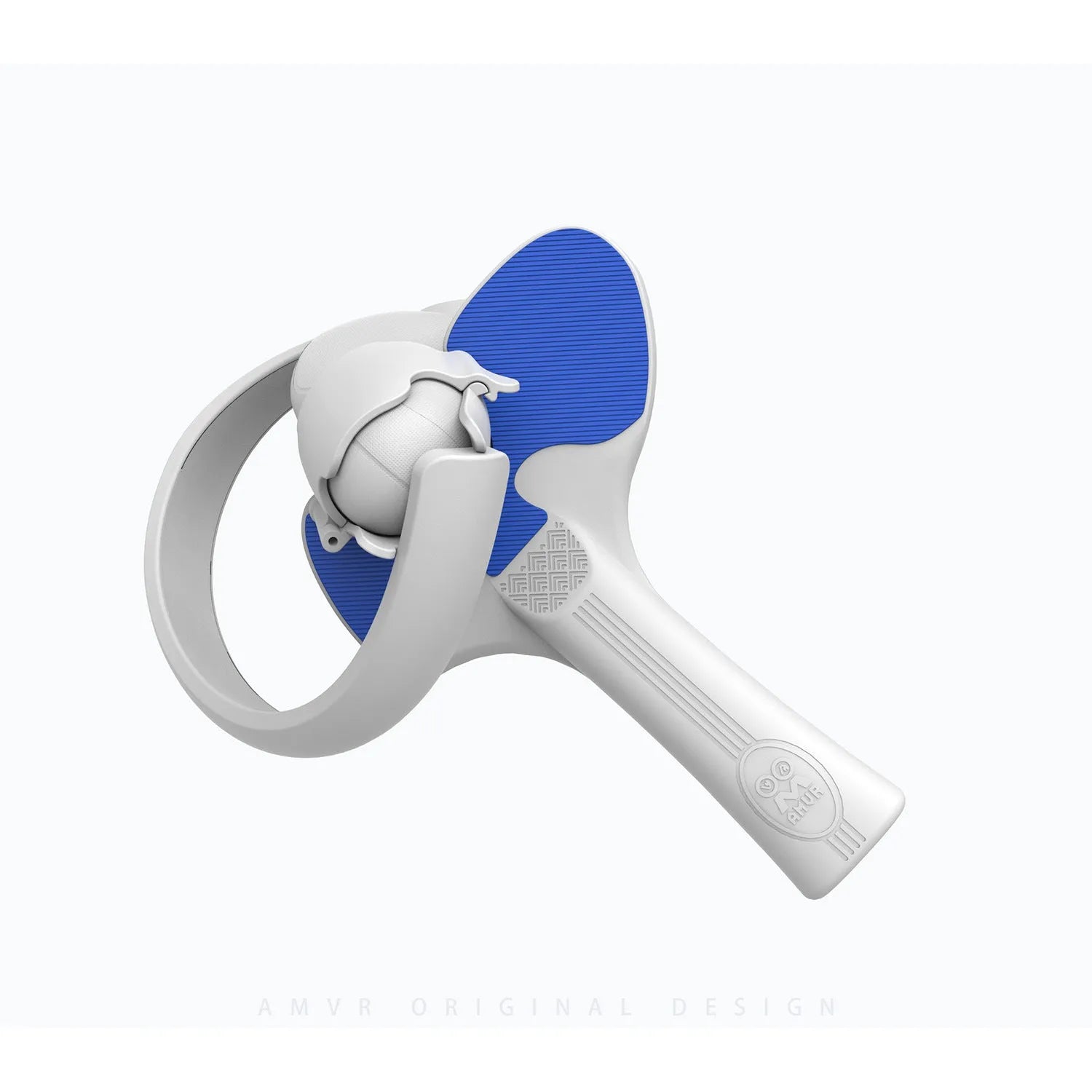 Red and blue plastic silicone hand grip accessory for Pico 4 VR controllers measuring 160x110x80mm