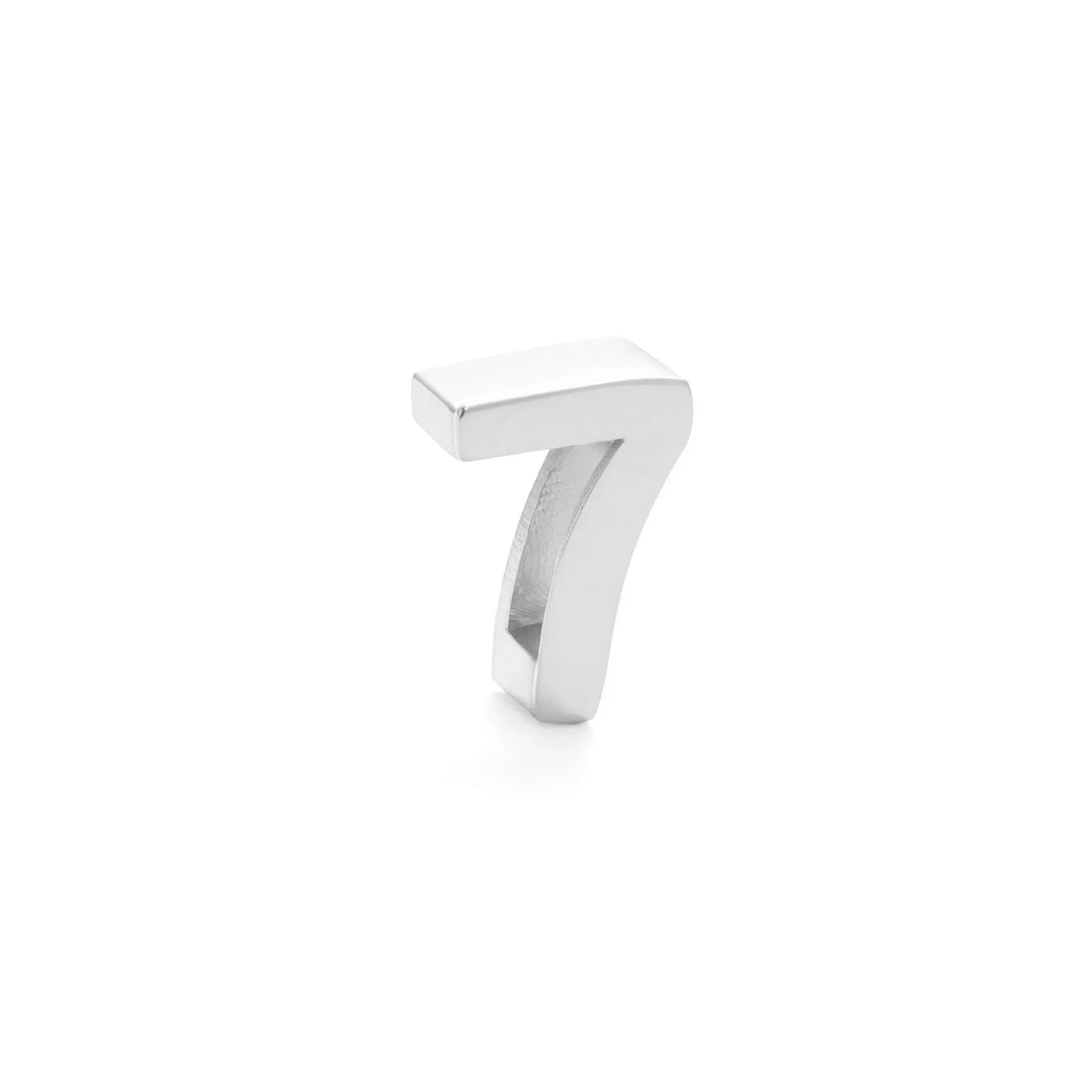Titanium steel necklace with a single charm showing a number or letter on a 40.5cm gold or silver chain.