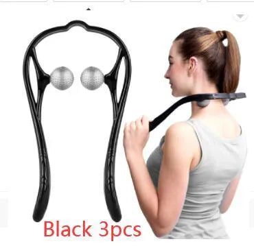 Plastic pressure point therapy neck massager with adjustable stand and 3D floating point design in blue colour