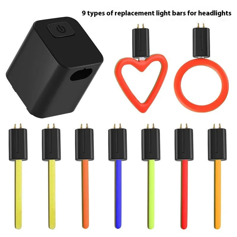 Bicycle running water taillight safety lamp showing multiple colour options for seat tube mounting
