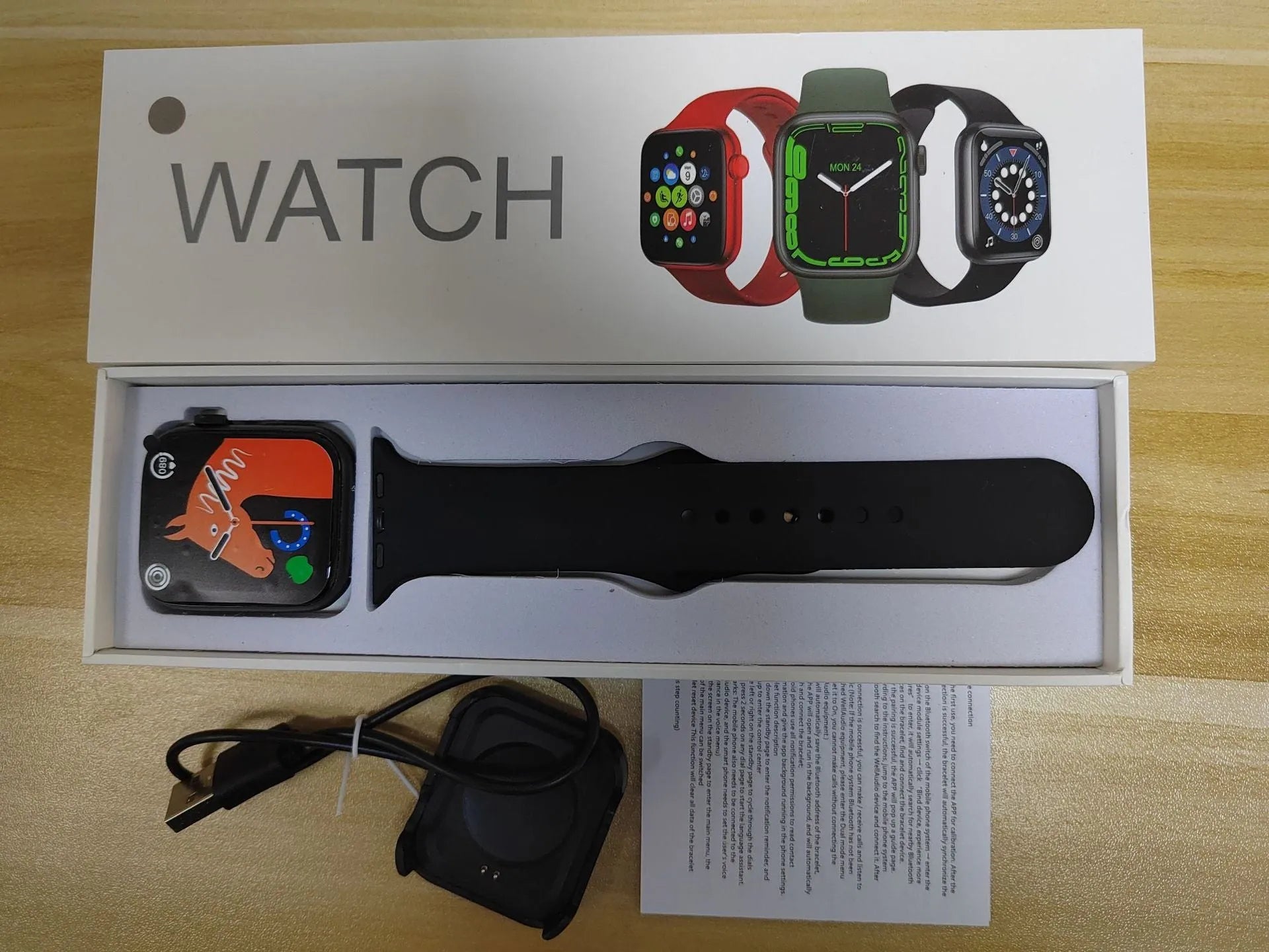 GT20 black smartwatch on wrist showing heart rate monitoring screen