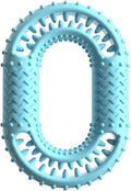 Blue green pink O-ring shaped resistant dog chewing toy for aggressive chewers and dental care