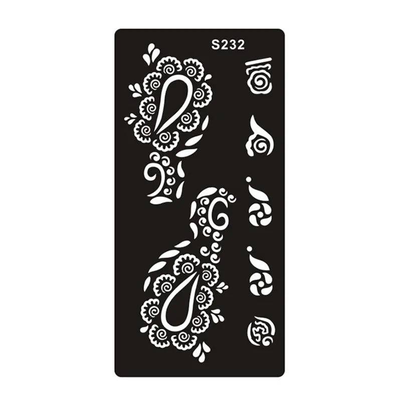 Hollow tattoo template sticker with geometric Southeast Asia style design on water transfer paper
