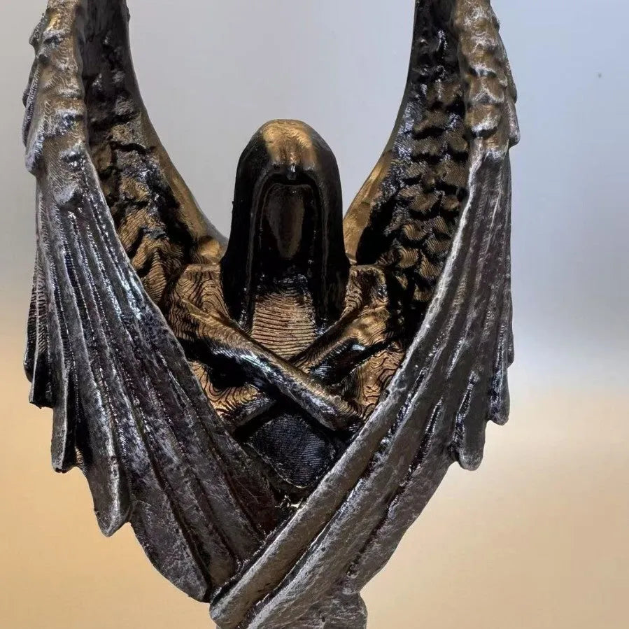 Dark Angel resin statue ornament figurine with gothic theme on display