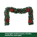 Christmas rattan decoration with PVC pine cone bow, available with optional LED lighting in warm white or coloured variants.