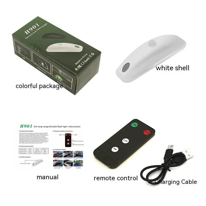 Remote control car strobe light for anti-collision visibility in rain and fog weather