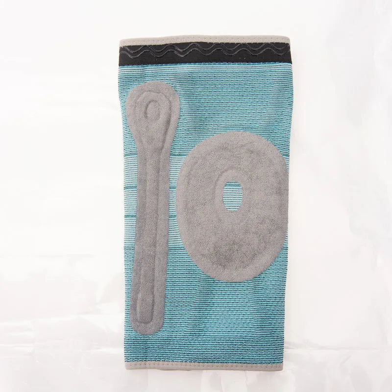Sky blue silicone running basketball knee pad made from elastic fibre.