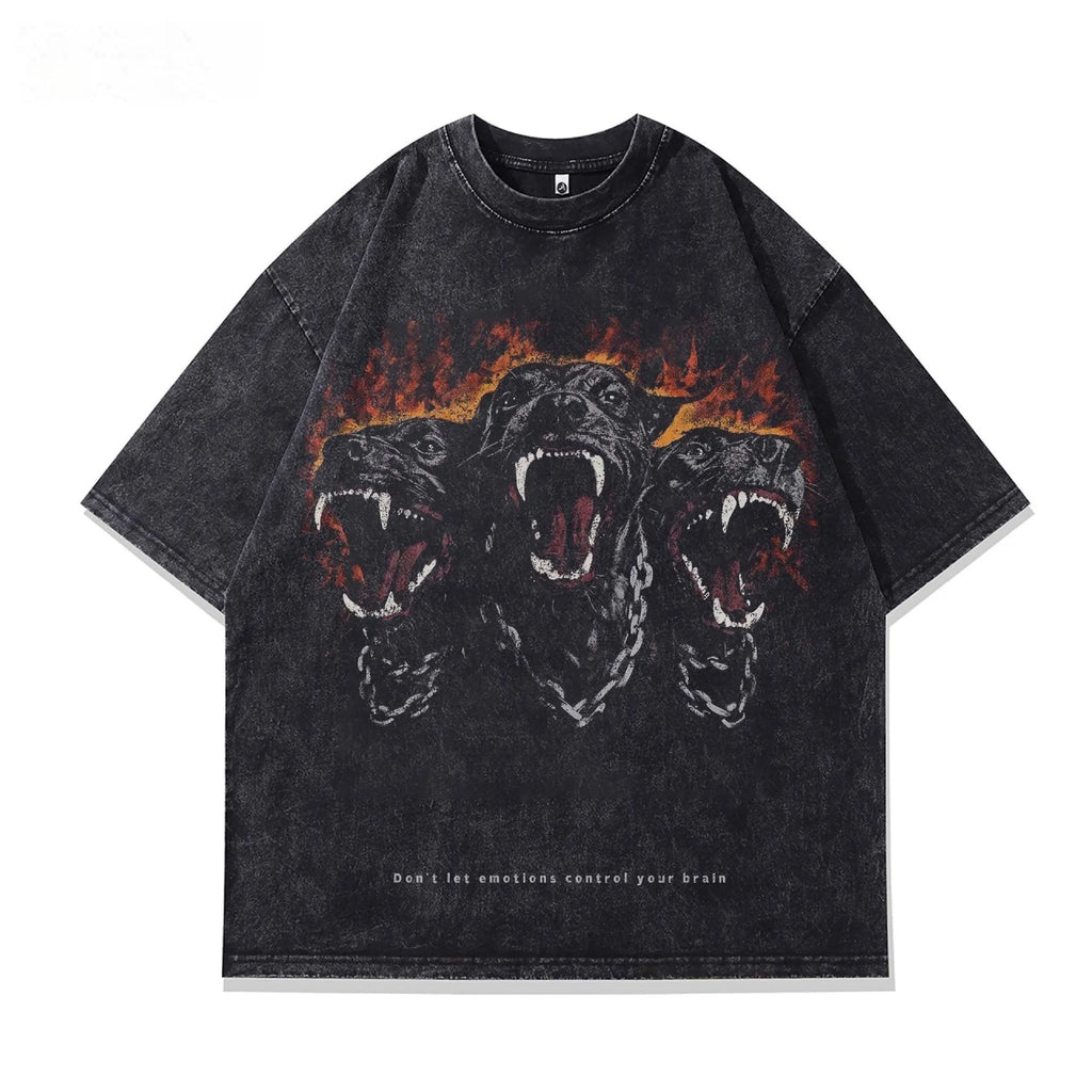 Men's short sleeve pure cotton t-shirt with character print in loose fit design