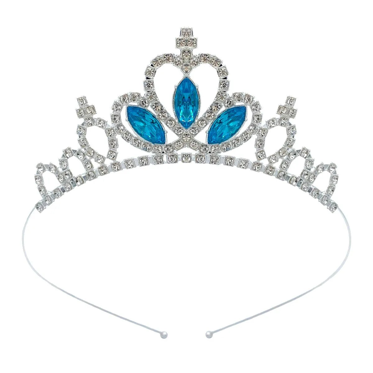 Girl's alloy princess crown with electroplated finish and crystal accents