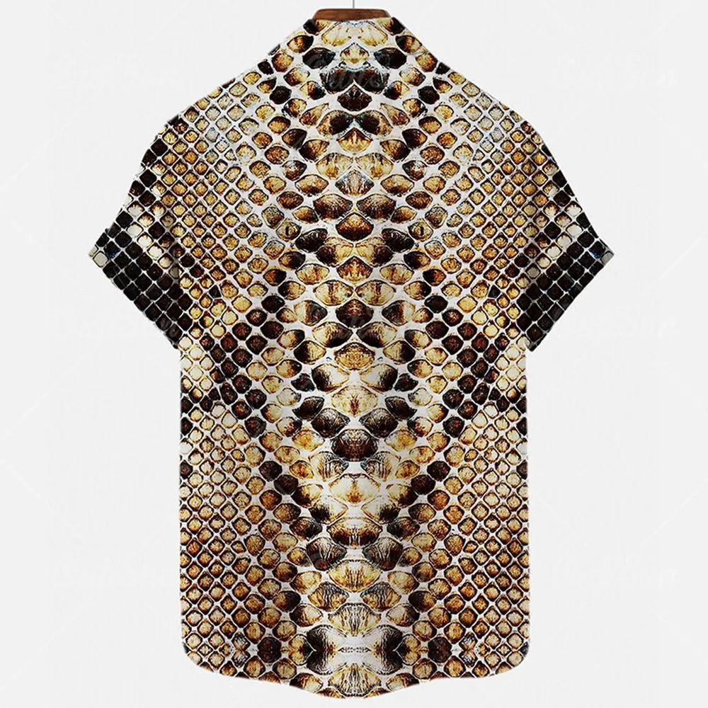 Men's slim fit short sleeve shirt with detailed 3D floral pattern digital printing