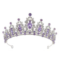 Baroque crown bridal headdress with rhinestones in silver and gold finishes with coloured diamond accents.