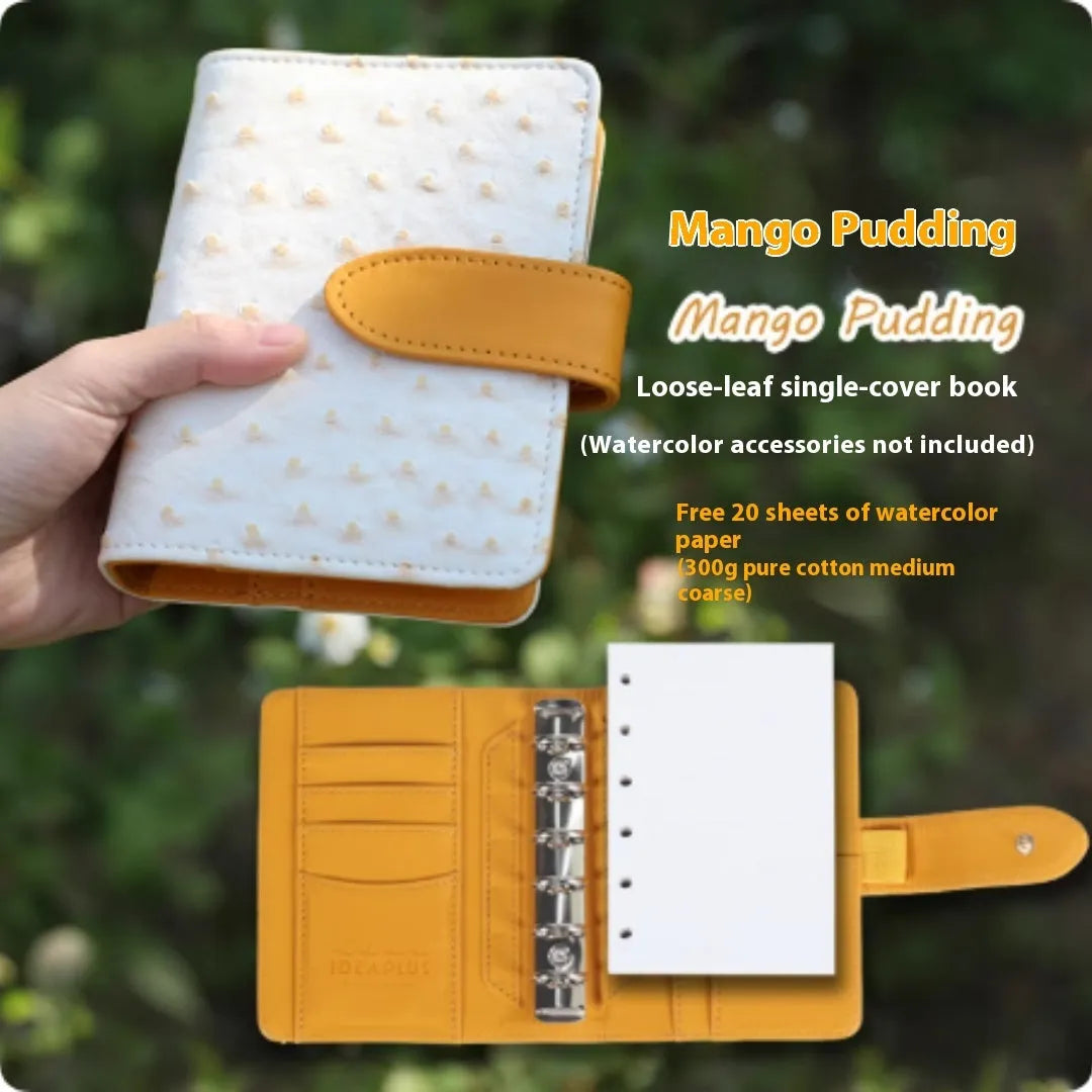 A7 format mini loose-leaf watercolour sketchbook in a choice of five colours.