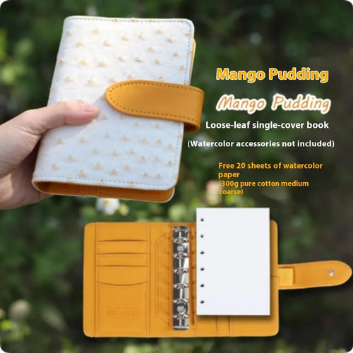 A7 format mini loose-leaf watercolour sketchbook in a choice of five colours.