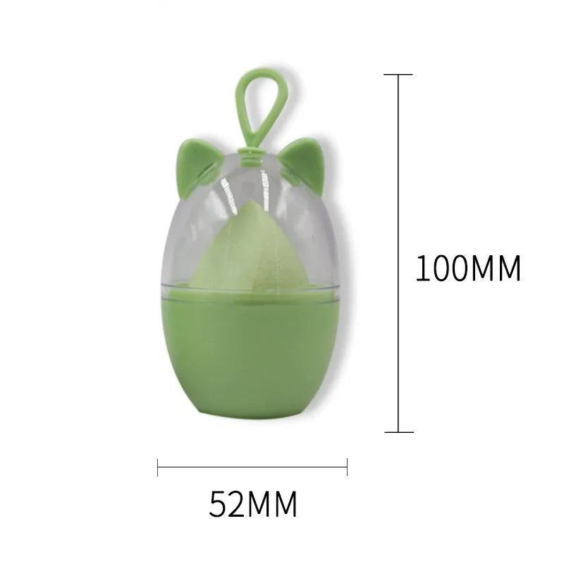 Non-latex dual-use water drop beveled makeup sponge in coral teardrop colour for foundation blending