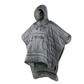 Army green outdoor cloak sleeping bag with wearable design showing 200x140cm dimensions