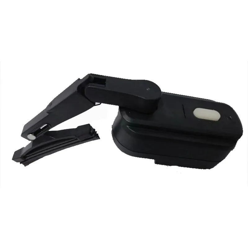 Black smart helmet wiper with 65mm blade for motorcycle visor cleaning.