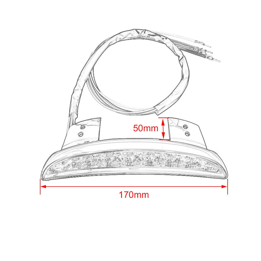 LED rear brake taillight for modified XL883 1200 motorcycle in three colour variants