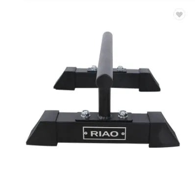 Black thick steel pipe parallel bars for home fitness measuring 35x20x20cm