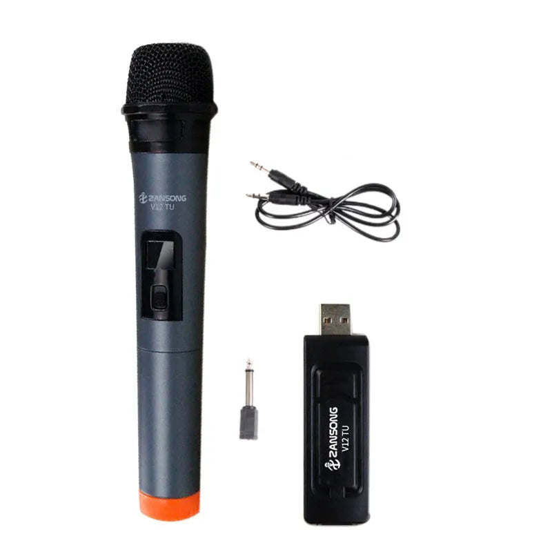 Black ZANSONG dynamic handheld microphone with heart-shaped polar pattern and USB receiver