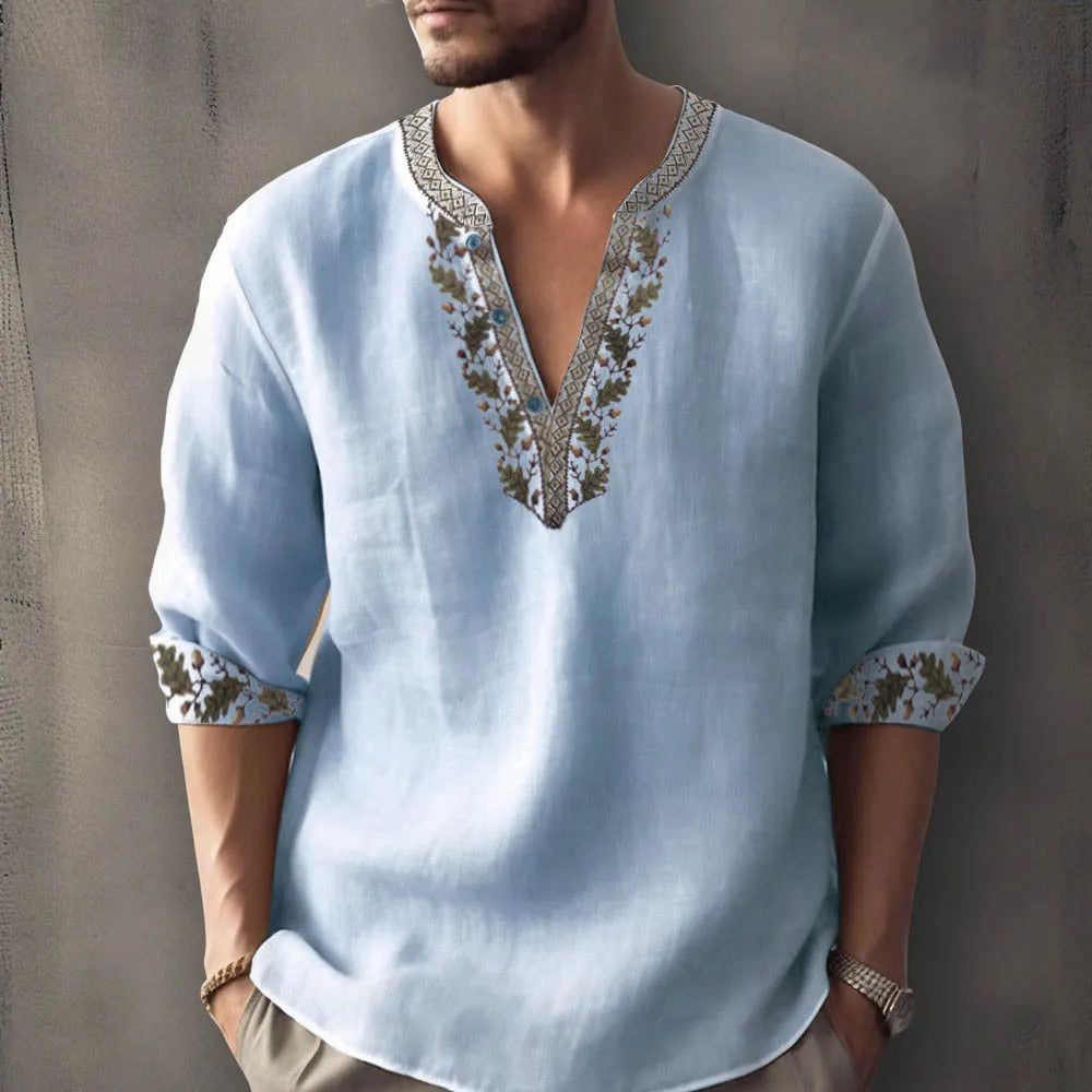 Short sleeve bamboo hemp pullover shirt with British style stripes in various colour options