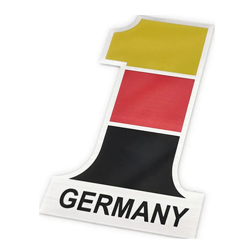 Metal car personality sticker in aluminium alloy with 3D stereo flag design, 12cm x 8cm, showing Russia flag option on car body