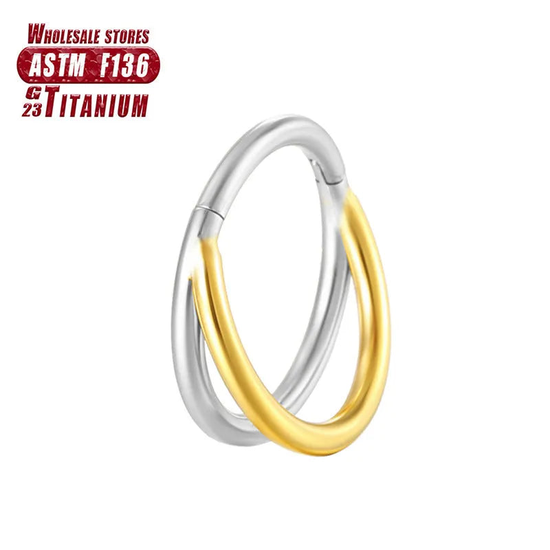 Titanium alloy nose ring body jewellery in silver, gold, black, rose gold and colourful finishes