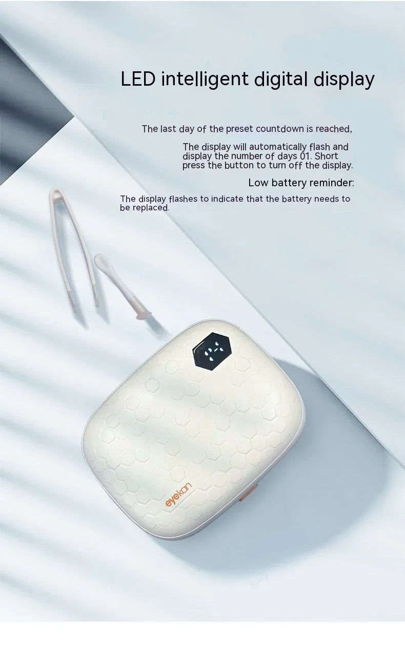 Compact pearl white automatic ultrasonic cleaning machine for glasses and contact lenses
