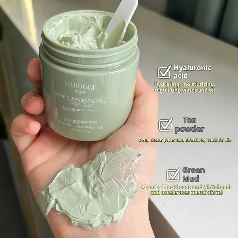 120g clay facial mask jar with daub applicator for non-pulling deep cleansing