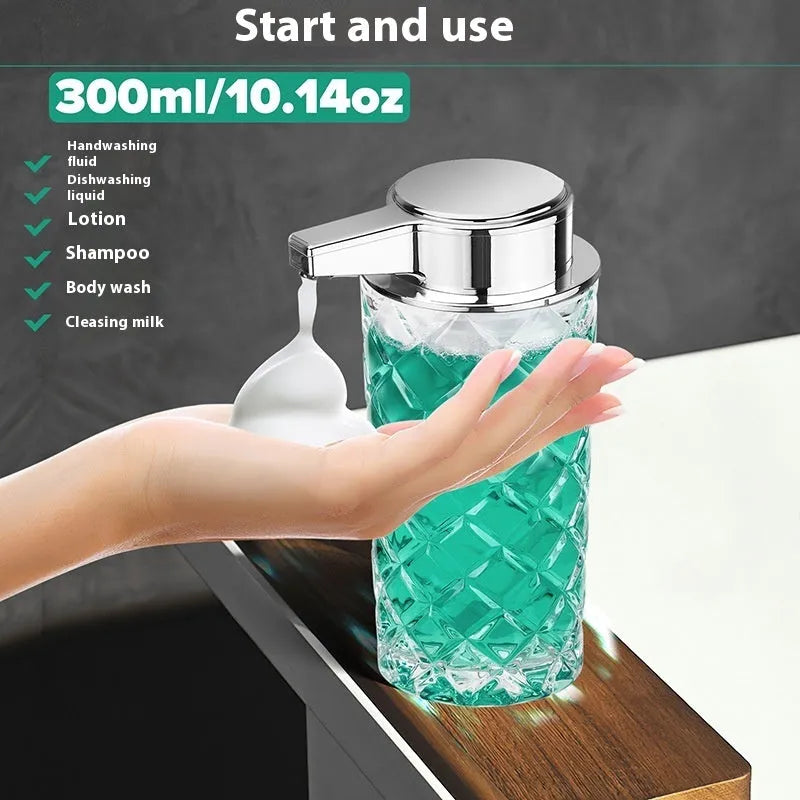 Automatic sensing soap dispenser with silver-plated PET shell and USB Type-C charging port