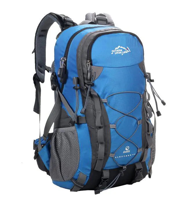 Green polyester outdoor sports backpack with 20-35 litre capacity for running hiking camping cycling